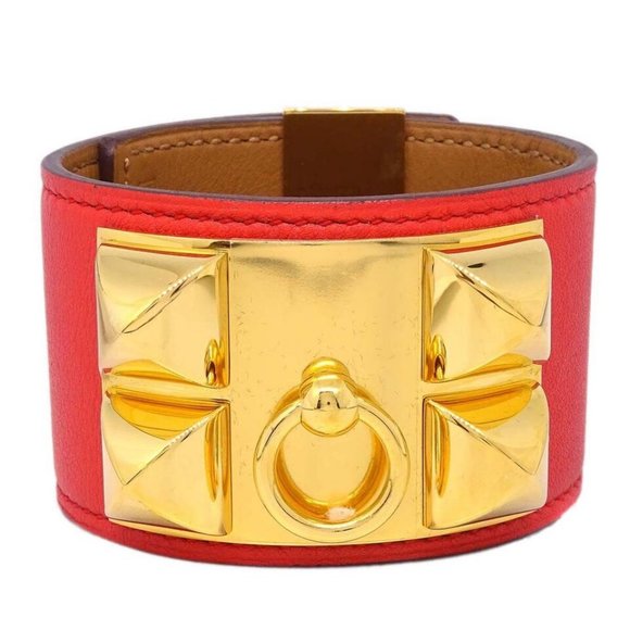Hermes Collier De Chien Bangle Red SR - Picture 1 of 8